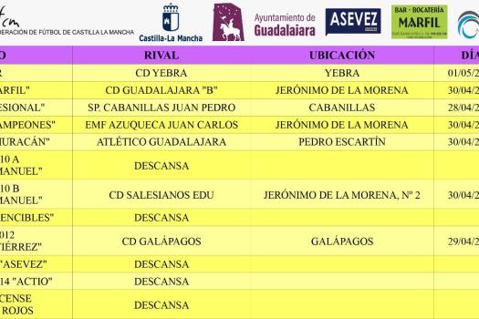 Partidos fin de semana.