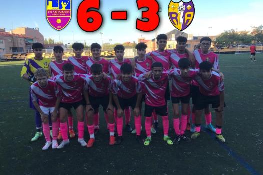 Salesianos 6  Rayo arriacense juvenil 3 Una parte cada equipo.
