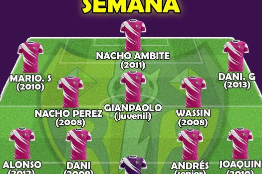 Once de la semana Rayo Arriacense( pinturas Alfredo Gutierrez).